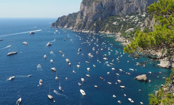 De kust bij Capri